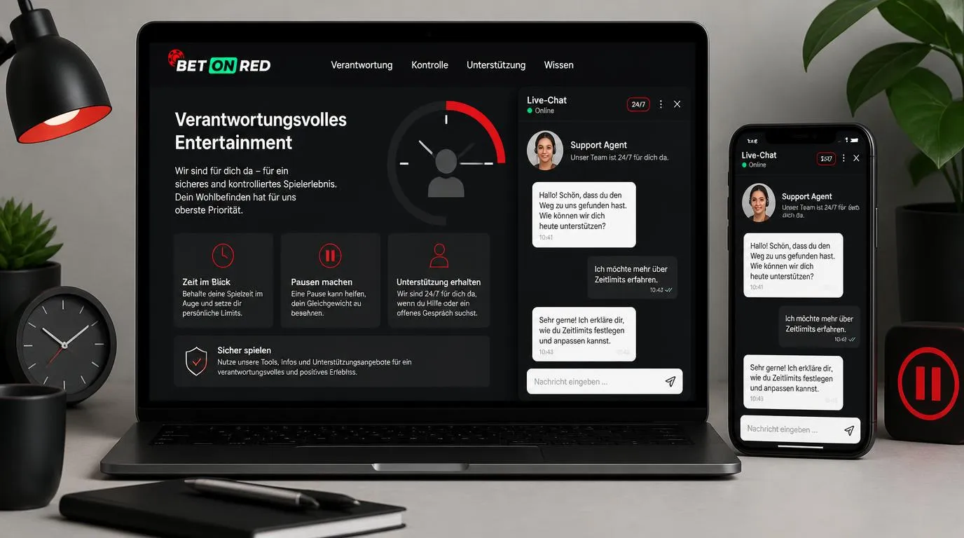 Live-Chat des Kundenservice als jederzeit erreichbare Unterstützung für verantwortungsbewusstes Spielen