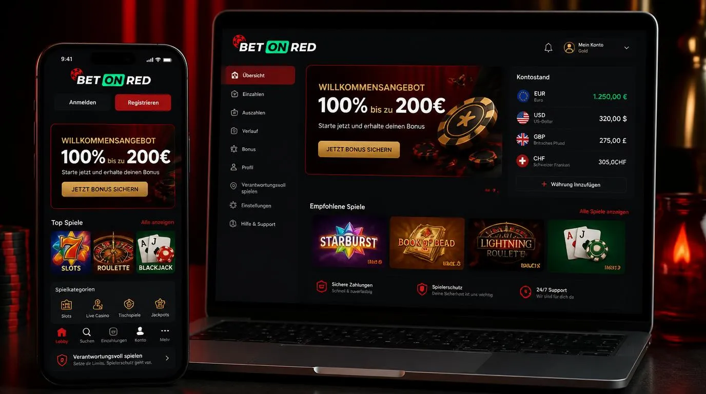 Casino-App mit Willkommensangebot bis 200 Euro und übersichtlicher Verwaltung mehrerer Währungen